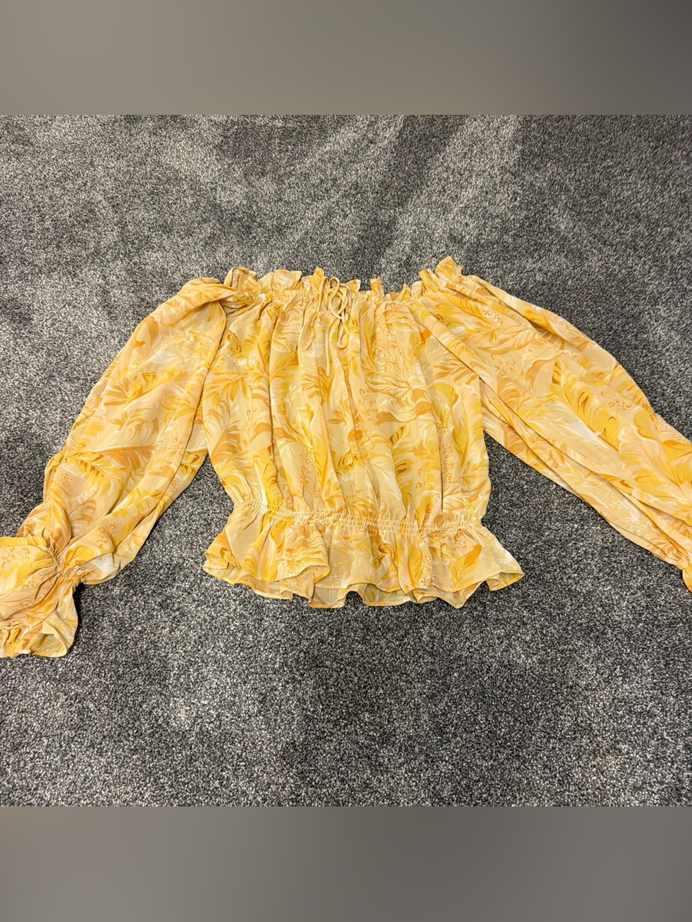 Yellow Off-Shoulder Peasant Blouse - Brand: VICI